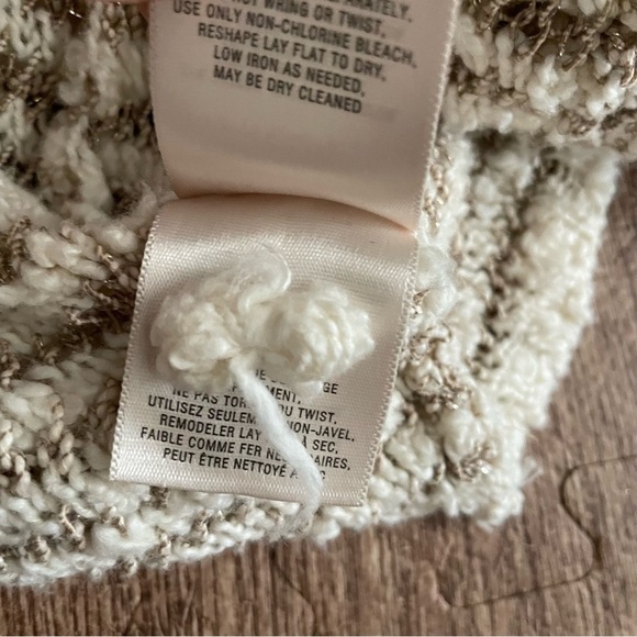 Anthropologie Moth Open Front Metallic Striped Hooded Cardigan Size Small - Picture 5 of 8